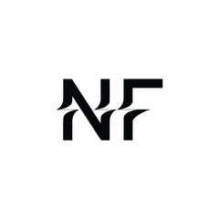 NF monogram logo design letter text name symbol monochrome logotype alphabet character simple logo