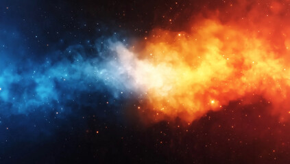 Colorful Swirling Smoke and Fog Background: Abstract Cinematic Atmosphere in Red, Yellow, Orange, and Blue