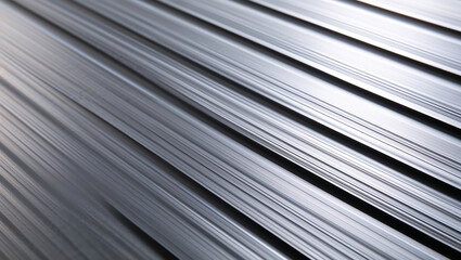 Obraz premium Stacked metal sheets creating repeating pattern with metallic shine