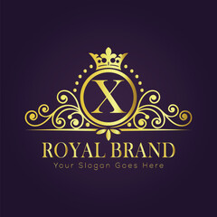 Letter X luxury gold logo concept