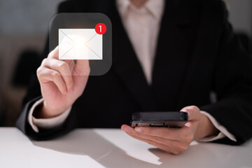 Electronic mail new email notification message communication technology digital online concept