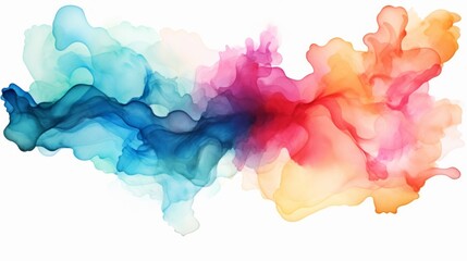 Blue and red mixed abstract watercolor painting on white paper. Neural network ai generated