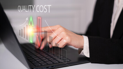 Cost reduction high quality efficiency strategy analysis management control concept