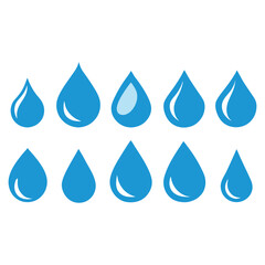 Droplets symbol set flat style vector art illustration