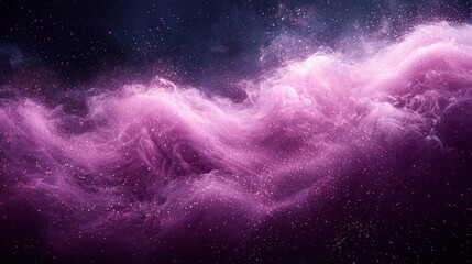 Fototapeta premium Abstract pink nebula with purple and white clouds in space, cosmic dust.