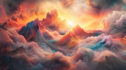 Vivid Gradient Artwork with Bright Light Effects