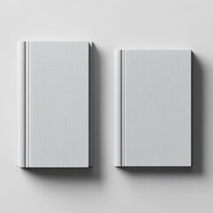 Blank white Hardcover Book cover mockup, front and back side view, isolated on transparent background, 3D rendering