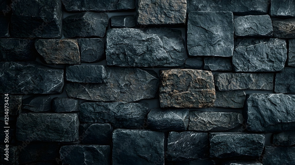 Aufkleber weathered and textured stone wall backdrop with rustic mosaic pattern rough grungy surface of stony 