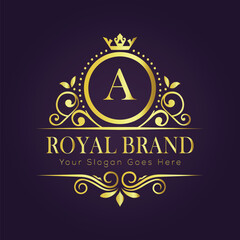 Letter A luxury gold logo concept
