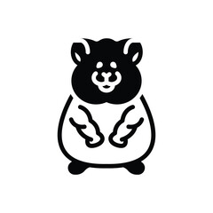 Black solid icon for hamster