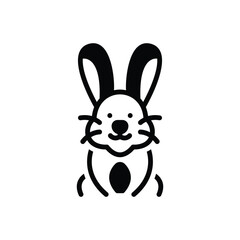 Black solid icon for rabbit