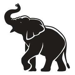 Obraz premium African elephant silhouette on white background