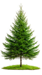 Realistic green Fir tree, undecorated, isolated on white background