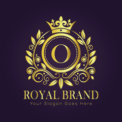 Letter O luxury gold logo concept
