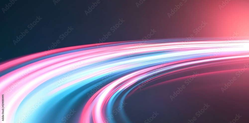Poster create a banner with a motion light effect, incorporating blue lines to depict speed on a blue backg