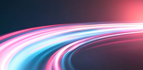 Create a banner with a motion light effect, incorporating blue lines to depict speed on a blue background and red light lines to signify speed and movement
