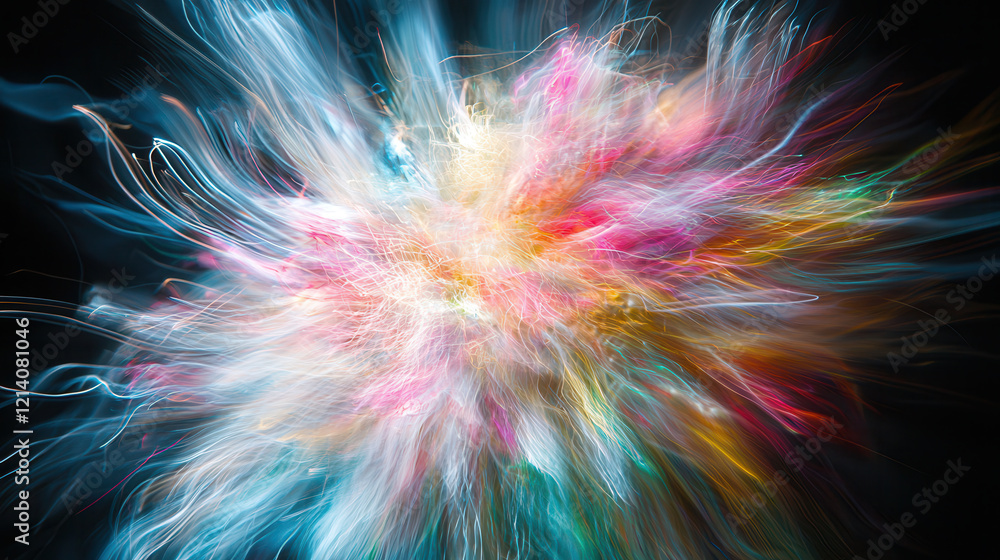 Aufkleber vibrant explosion of colorful light and energy, creating dynamic visual effect
