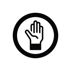 Black solid icon for stop