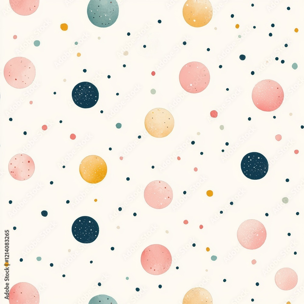 Poster seamless pattern with irregular polka dots in a retro design.