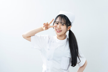 ナース服を着た女性