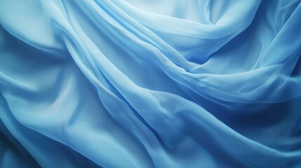 Fototapeta premium Abstract Draped Light Blue Fabric Texture.
