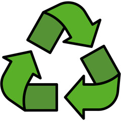 Green Recycling Symbol Illustration. Vector Icon