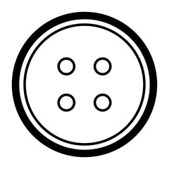 Icon button with four holes, sewing clothes fashion clothing textile