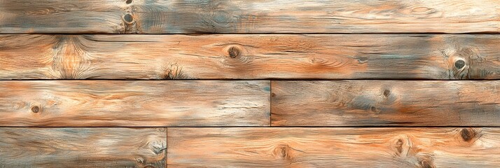 Fototapeta premium Weathered distressed wooden plank texture background with natural wood grain patterns and grungy aged surface for rustic farmhouse or country home interior design wall decor flooring furniture