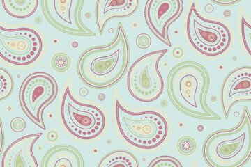 India tropical with blossom retro style. Fashionable paisley a romance image. Ornamental effect as minimal henna.