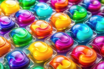 Colorful Laundry Pods Display - Diagonal Detergent Packs