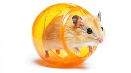 Hamster Running in a Small Plastic Ball