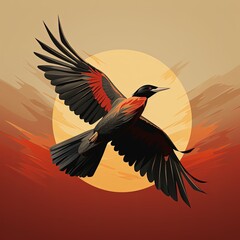 Obraz premium Elegant Loon Bird in Black and White on a Tranquil Lake