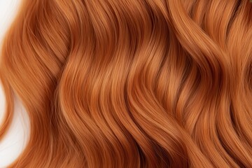 Fototapeta premium Organic haircare for beautiful styling . Wavy, vibrant orange hair texture background.