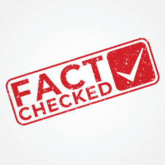 Red "Fact Checked" Stamp with Checkmark Vector © Huq