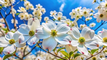 Obraz premium Flowering Dogwood Blossoms - Blue Sky Beauty