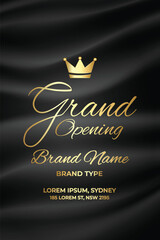 Elegant Grand Opening Flyer Template with Cloth Textured Background