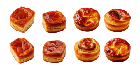 Assorted Baked Pastries Freshly Made ,PNG set collection, isolated on transparent background