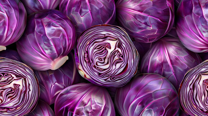 Obraz premium Background with Lots of cabbage close up
