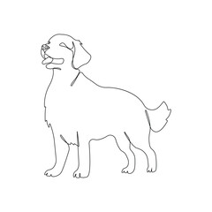 Continuous single line drawing of Golden Retriever. National Golden Retriever Day concept vector.