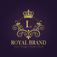 Letter L luxury gold logo concept