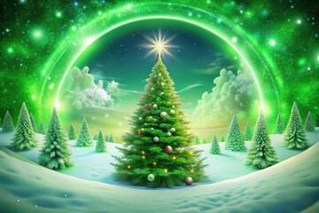 Merry Christmas and Happy New Year Winter Wonderland Circle Art