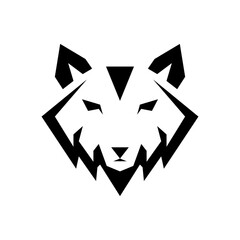 Fototapeta premium wolf head geometric logo design, wolf logo, animal logo