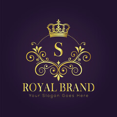 Letter S luxury gold logo concept