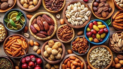 Obraz premium Nuts for Baking - Top View, Colorful & Detailed