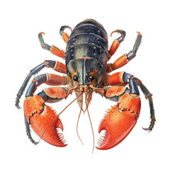 watercolor Lobster isolated white background