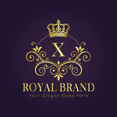 Letter X luxury gold logo concept
