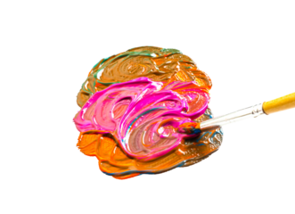 Pinsel mischt Acrylfarbe 