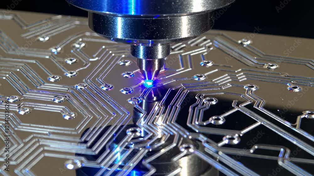 Leinwandbilder precision crafting of electronic circuits with laser technology in a modern workshop setting