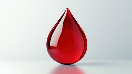 Fototapeta premium Single Red Drop of Liquid, Abstract Background.
