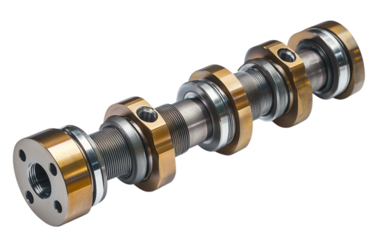 Detailed Close Up of Mechanical Components Assembly Isolated on transparent Background